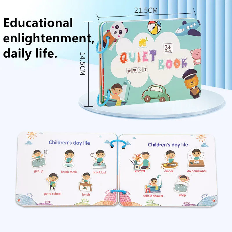 Livre silencieux, jouets d'activité éducative pour enfants, carte occupée à plusieurs reprises, pâte, Puzzle assorti, livres de Cognition, jeu Montessori pour bébé