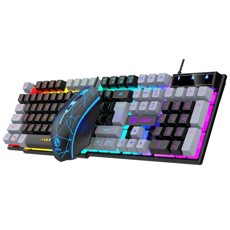 Filaire Clavier Et Souris Ensemble Usb Lumineux Mécanique Clavier Et Souris Pour PC Ordinateur Portable Jeu Bureau