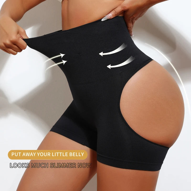 Femmes taille haute façonnage contrôle culotte bout à bout Shapewear Sexy spectacle fesses mince Shorts sous-vêtements Sexy minceur corps Shaper