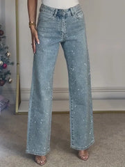 Jean droit pour femmes, pantalon extensible, taille haute, délavé, pour maman, Vintage, Streetwear, Y2k
