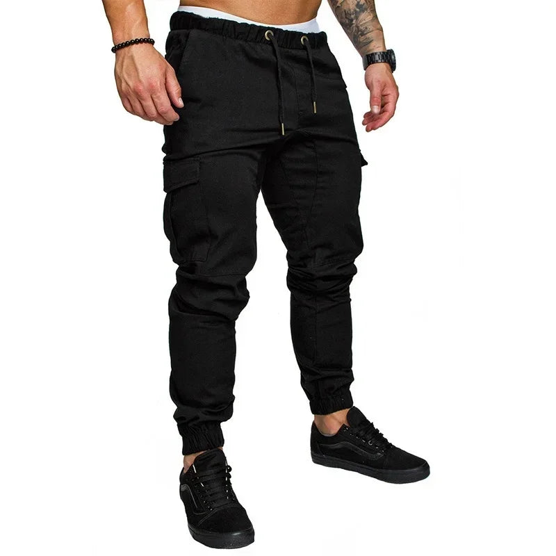 Men's Casual Pants, Fashionable Large Pocket Hip Hop Harem Pants, High-Quality Outerwear, Soft Sweatpants, Men's Joggers, Trousers