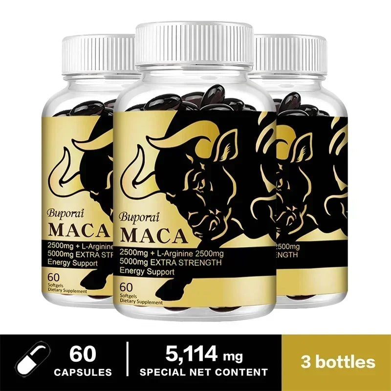 Supplément de racine de maca - avec Panax Ginseng pour augmenter l'énergie, améliorer l'endurance, la force musculaire et les performances athlétiques