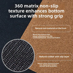 2025 Nouveau tapis de yoga de luxe en liège et caoutchouc naturel avec lignes d'alignement gravées au laser - Absorption des chocs, antidérapant, réduction du bruit