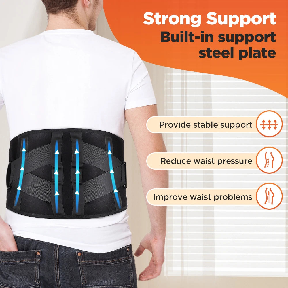 Electric heated waist massager, vibration-powered hot compression massage belt, lumbar decompression brace, lower back support, muscle relaxation