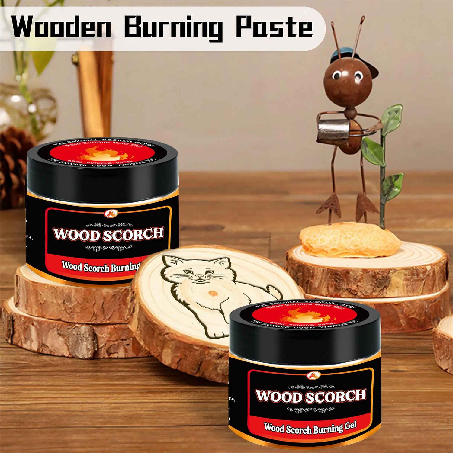Pâte à brûler en bois, gel brûlant le bois pour l'artisanat, le dessin et les arts du bricolage, créez un bel art en apprentissage, personnalisez votre artisanat