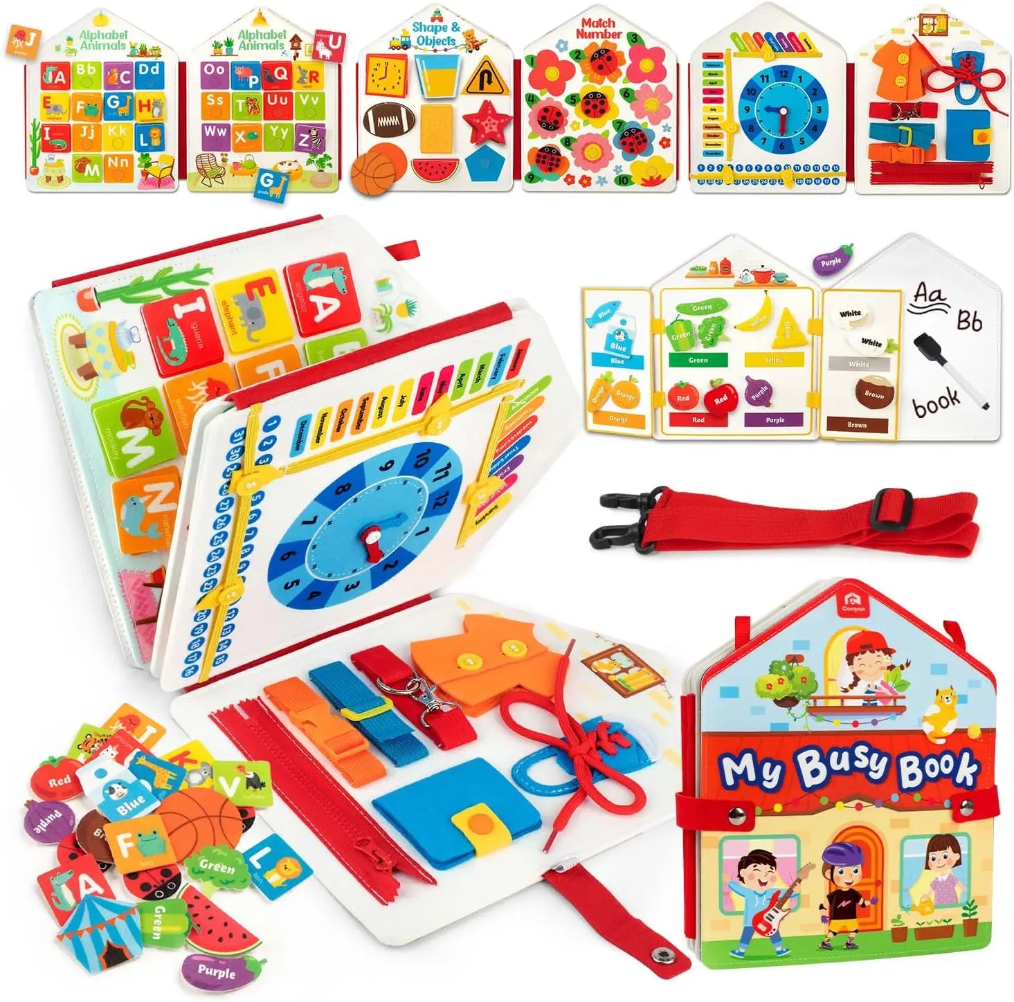 Livre d'activité Montessori en feutre pour tout-petits, planches sensorielles, motricité Fine, livre silencieux, jouets d'apprentissage préscolaire, cadeau éducatif