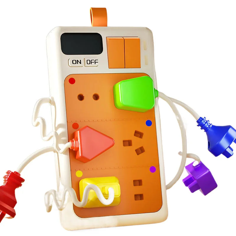 Montessori early educational toys, sensory power outlet for toddlers, busy board with light and sounds, airplane, car, travel toys, gift