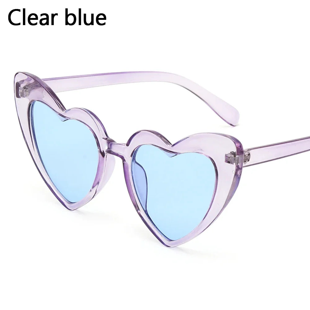 Lana del rey-Lunettes de soleil en forme de cœur pour femmes, lunettes de soleil rétro, lunettes de protection UV400, grand cadre, effet d'amour, luxe, 1PC