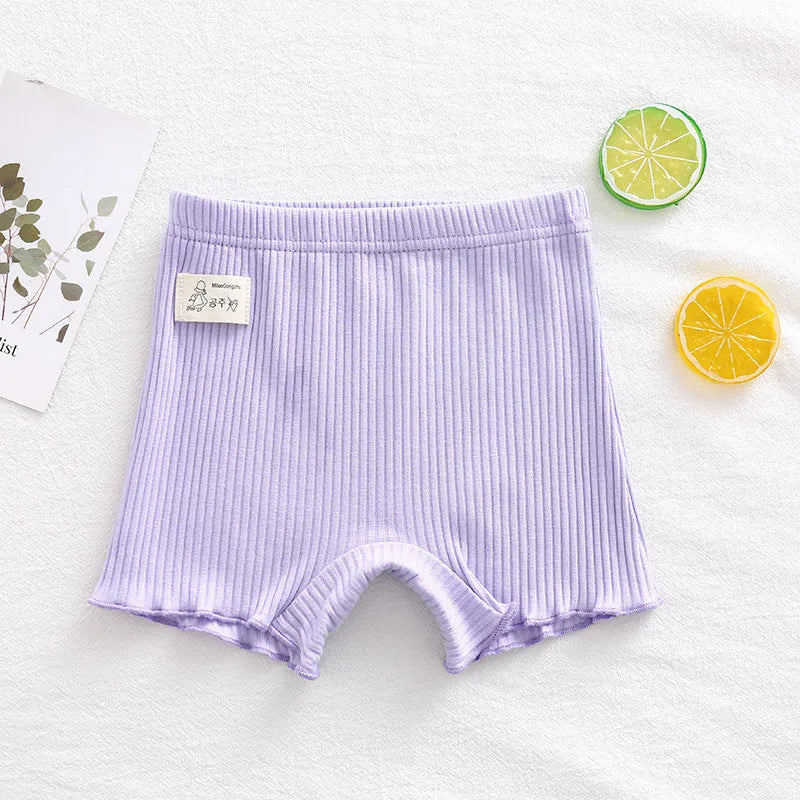 Girls' cotton safety trousers, summer shorts for children aged 3 to 10 years