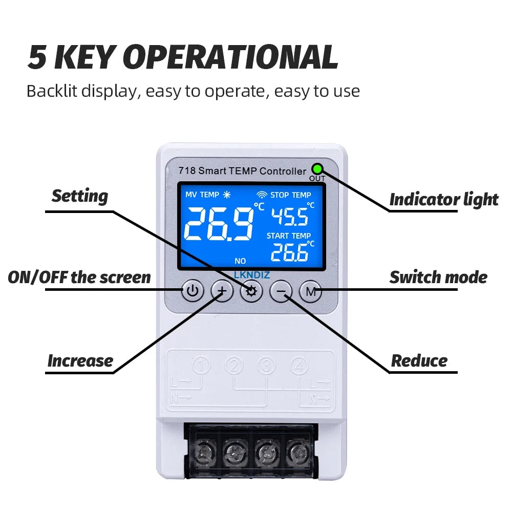Contrôleur WIFI intelligent de température, Thermostat Constant, interrupteur de contrôle de synchronisation, contrôle du Cycle, Option de tête de capteur Multiple