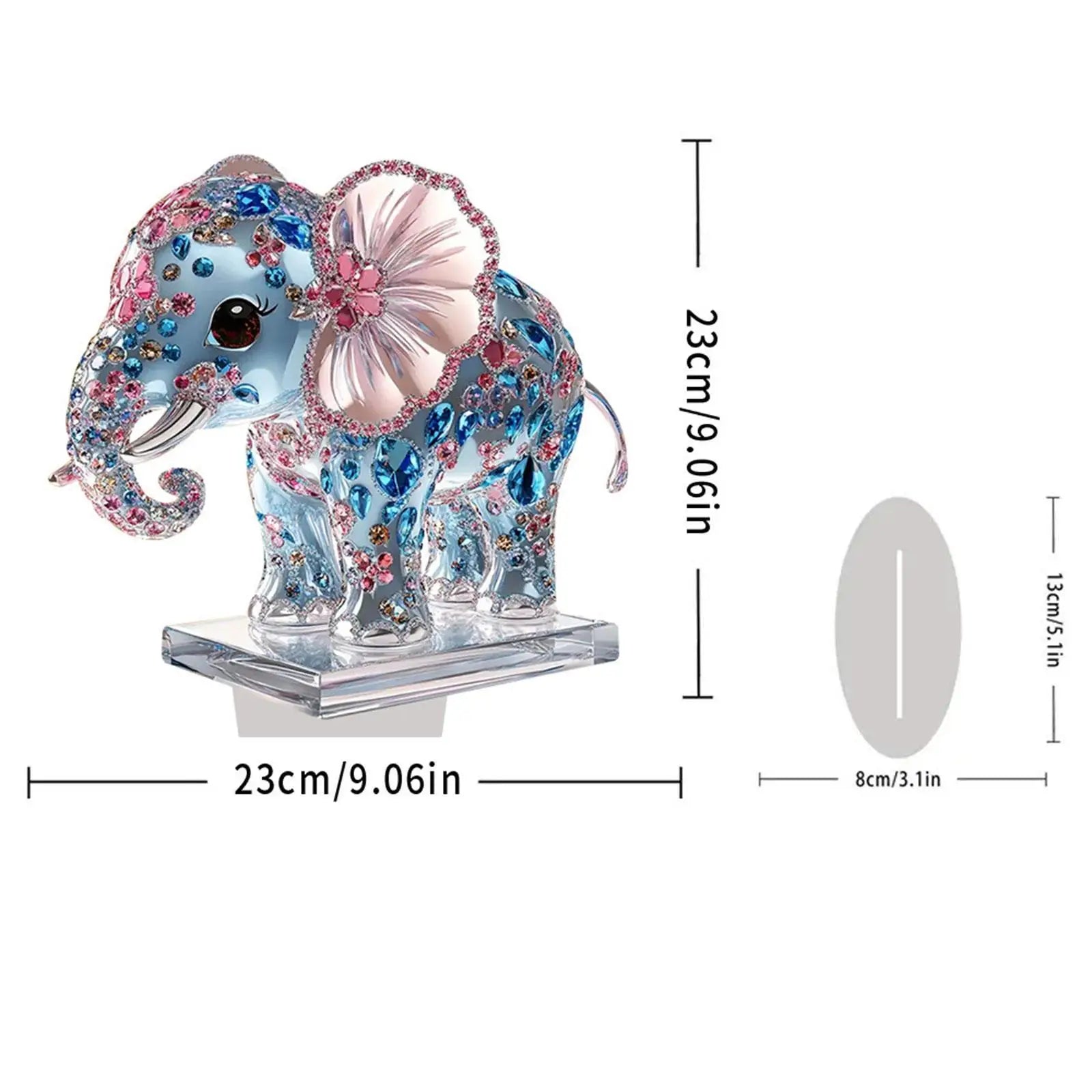 Elephant figurine for fireplace, cute decorative sculpture, for home, guest room