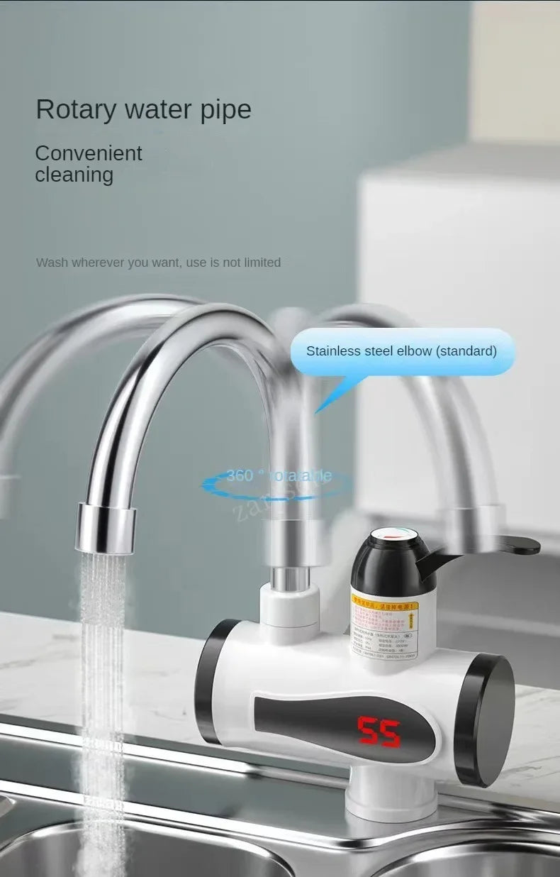 Robinet électrique chauffe-eau affichage de la température chauffe-eau instantané cuisine Machine de chauffage de l'eau sans réservoir