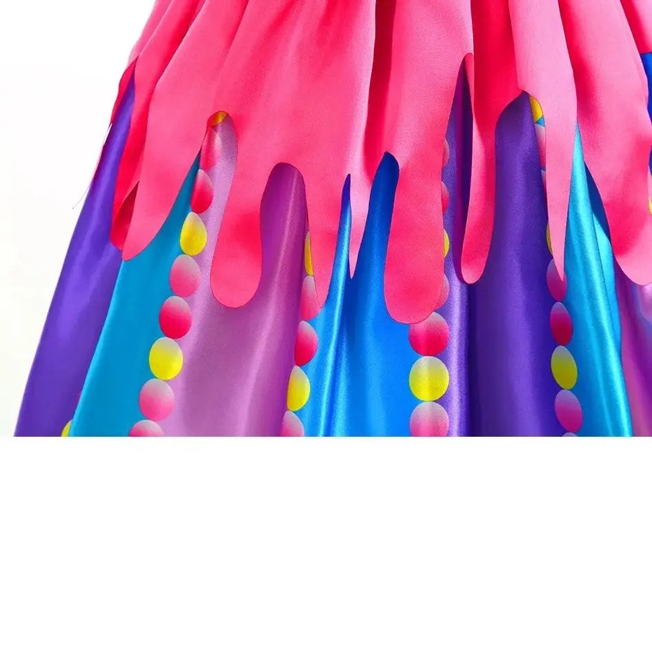 Robe sucette sucette pour filles, costume de carnaval, costume d'anniversaire pour petits enfants, tutu arc-en-ciel de paupières, vêtements de mariage pour enfants, bonbons doux, nouveau