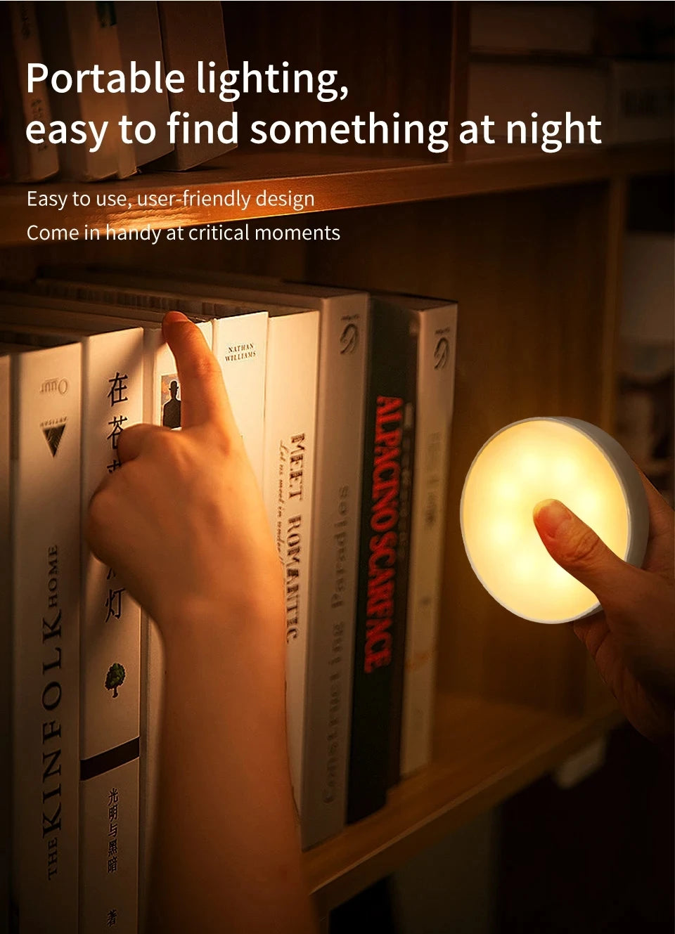 Lampe intelligente avec détecteur de mouvement, Rechargeable par Usb, lumière blanche chaude pour cuisine, escaliers, couloir, placard, chambre à coucher