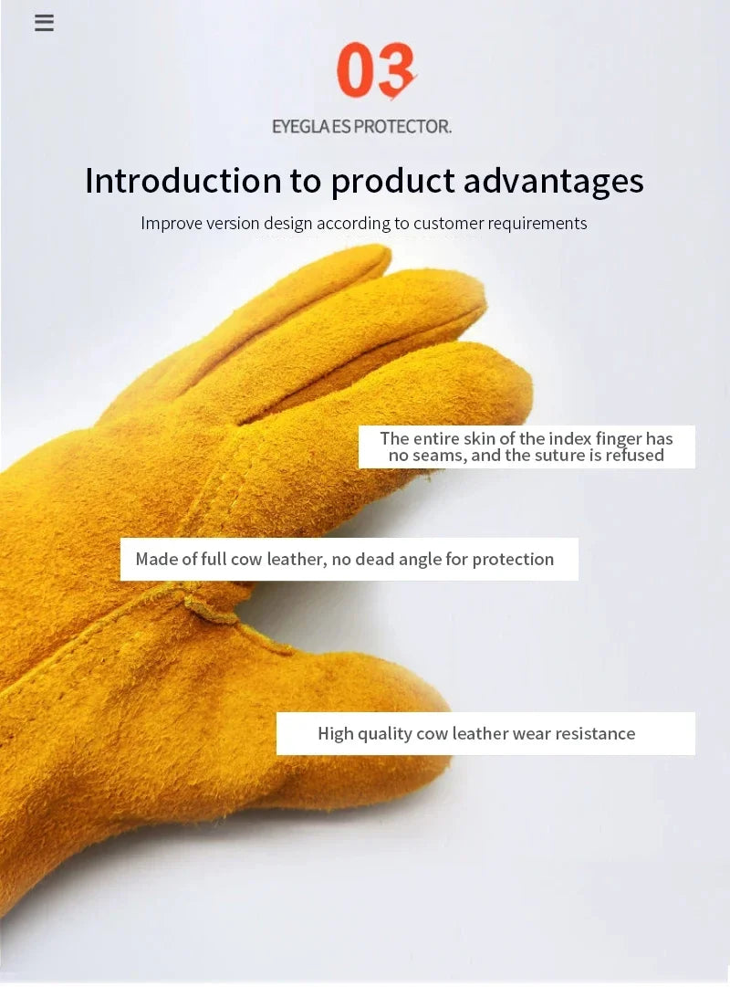 Gants de travail en cuir de vache souple pour hommes, pour conducteur, chasse, conduite, ferme, jardin, soudage, Protection de sécurité, gant de mécanicien