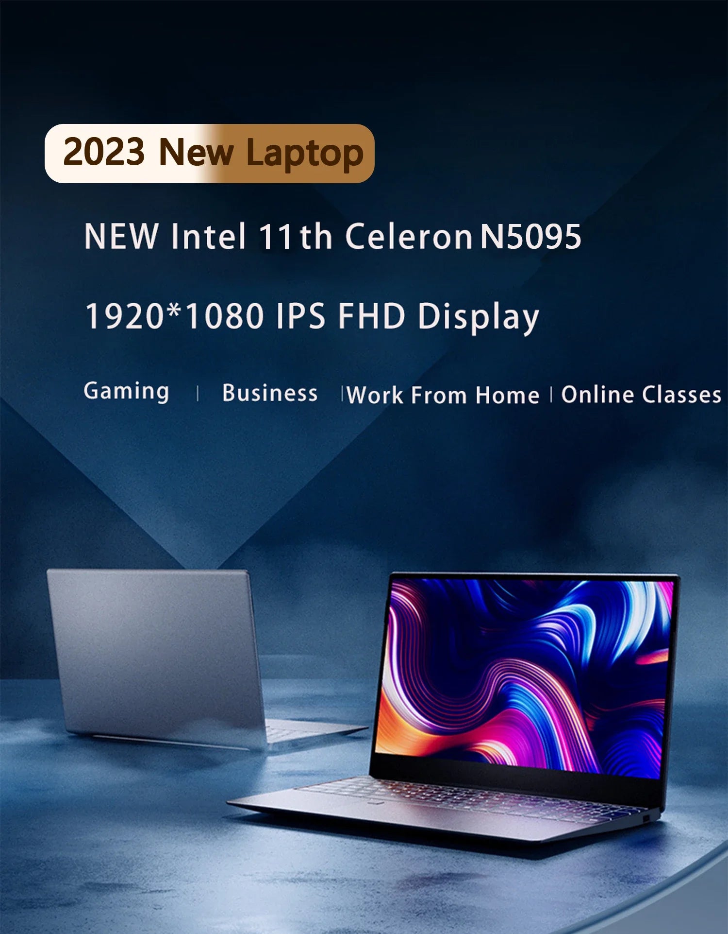 2025 ordinateur Portable 15.6 pouces écran IPS 16GB RAM Intel Celeron 11th N5095 Netbook Windows 10 11 Pro bureau ordinateur Portable