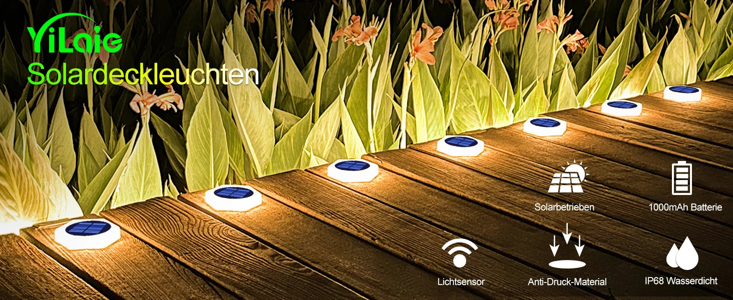 Lampes solaires extérieures, éclairage d'extérieur, étanche, pour escaliers, Patio, allée, cour, clôture, applique murale, décoration de noël