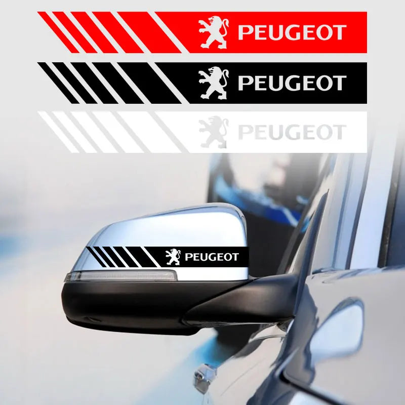 Bandes de course à rayures en PVC pour voiture, autocollants pour rétroviseur, Badge pour Peugeot 608 107 BB1 HX1 Partner 3008 4008 2008 5008 4007 6008