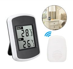 Therye.com-Testeur numérique LCD sans fil extérieur, mesure de la température, intérieur, extérieur, fenêtre, météo ambiante