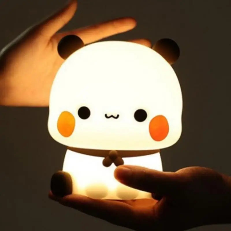 Mignon Panda veilleuse LED Squishy nouveauté Animal tactile lampe de nuit 3 Modes Dimmable bébé enfants chambre veilleuse Pat lampe