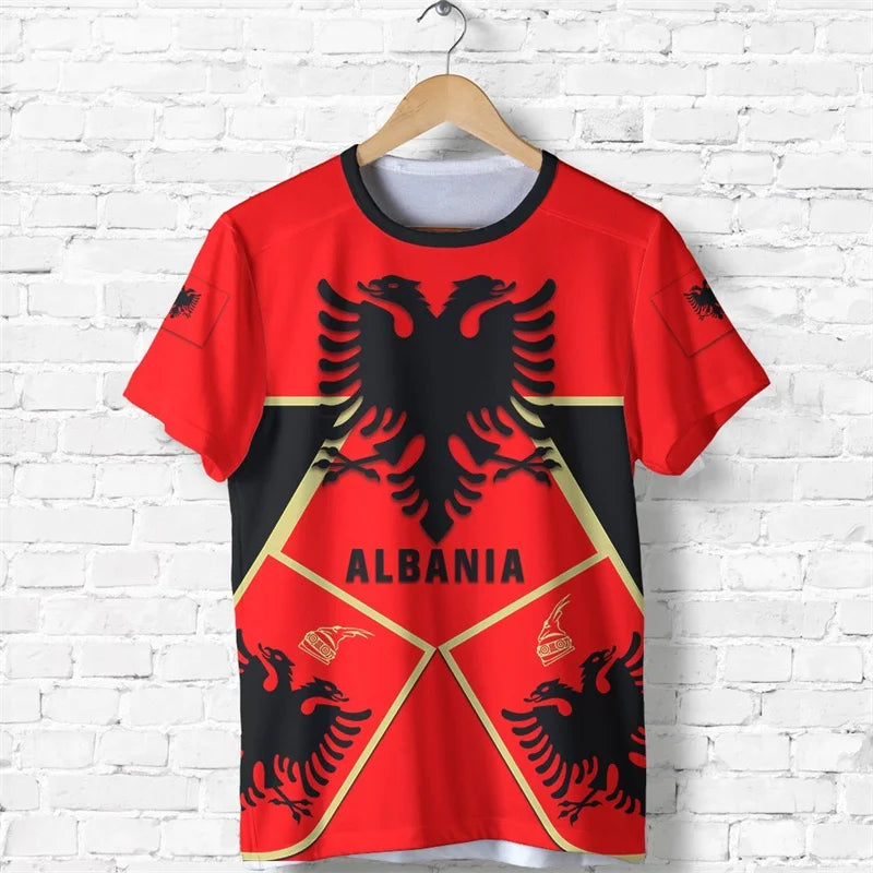 Albania Football Jersey, Football Team T-Shirt, Wholesale, Albanian Flag 3D, Graphic T-Shirts, Albanian Emblem, 2024