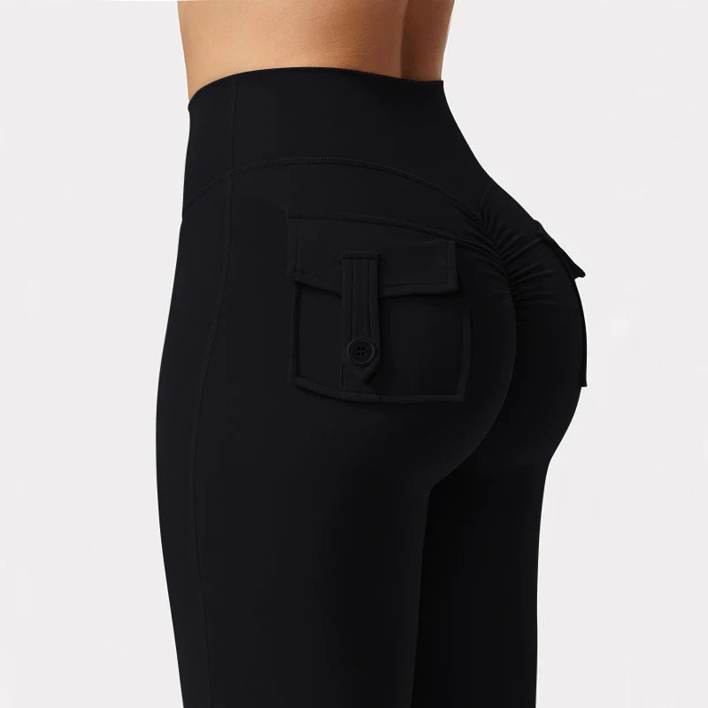 Leggings de Yoga à jambes larges et extensibles pour femmes, sensation nue, vêtements de travail de Fitness à Compression avec poches, nouvelle collection 2024 ﻿