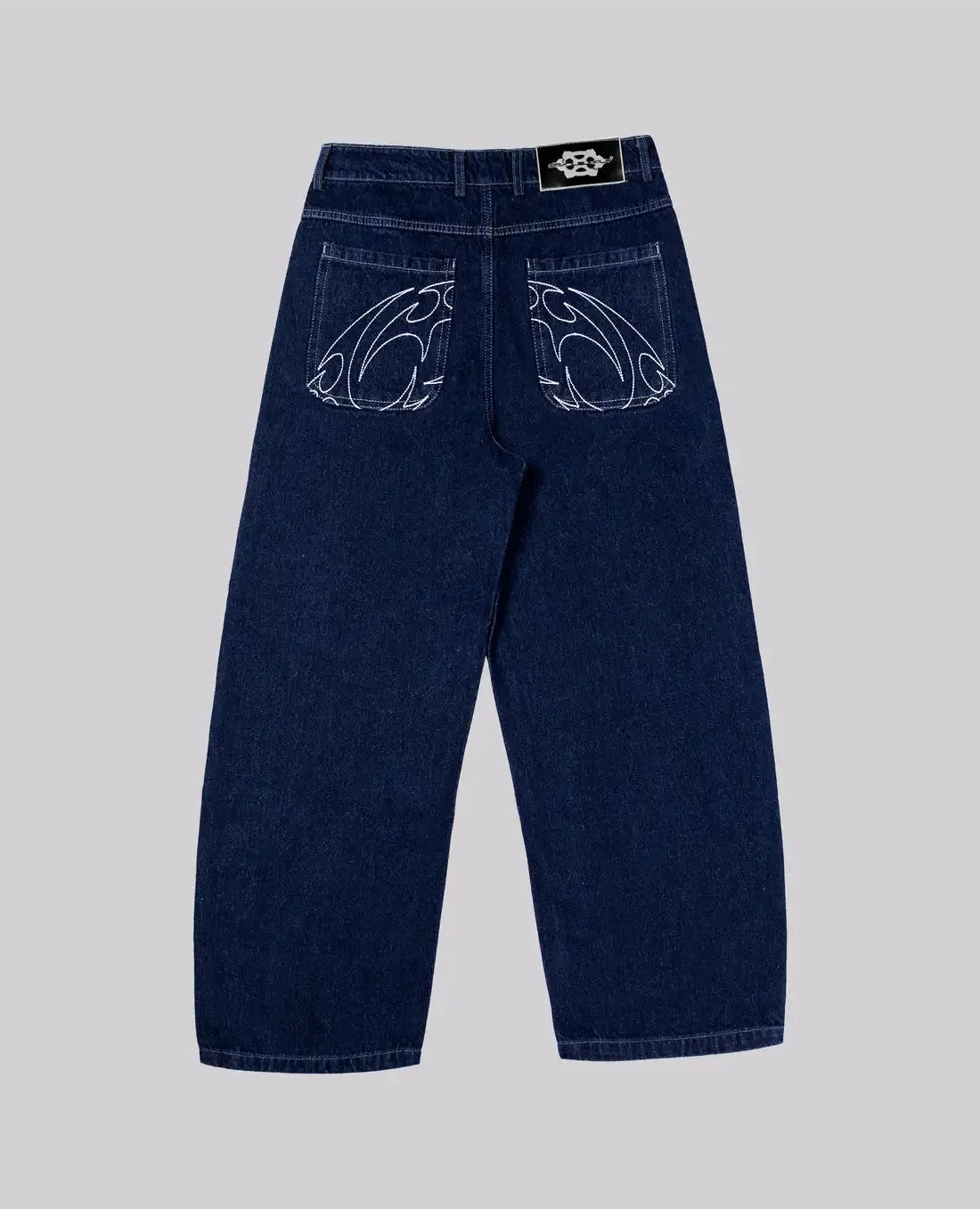 Retro 90s street-style embroidered jeans for men and women, R&amp;B, solid color, straight leg, women's, Y2K, Harajuku, Hip Hop, punk style