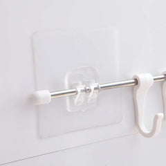 Crochets auto-adhésifs transparents, support suspendu, crochet d'étagère pour cuisine, salle de bains, support de rangement mural, autocollants de fixation, Gadgets, 20/1 pièces