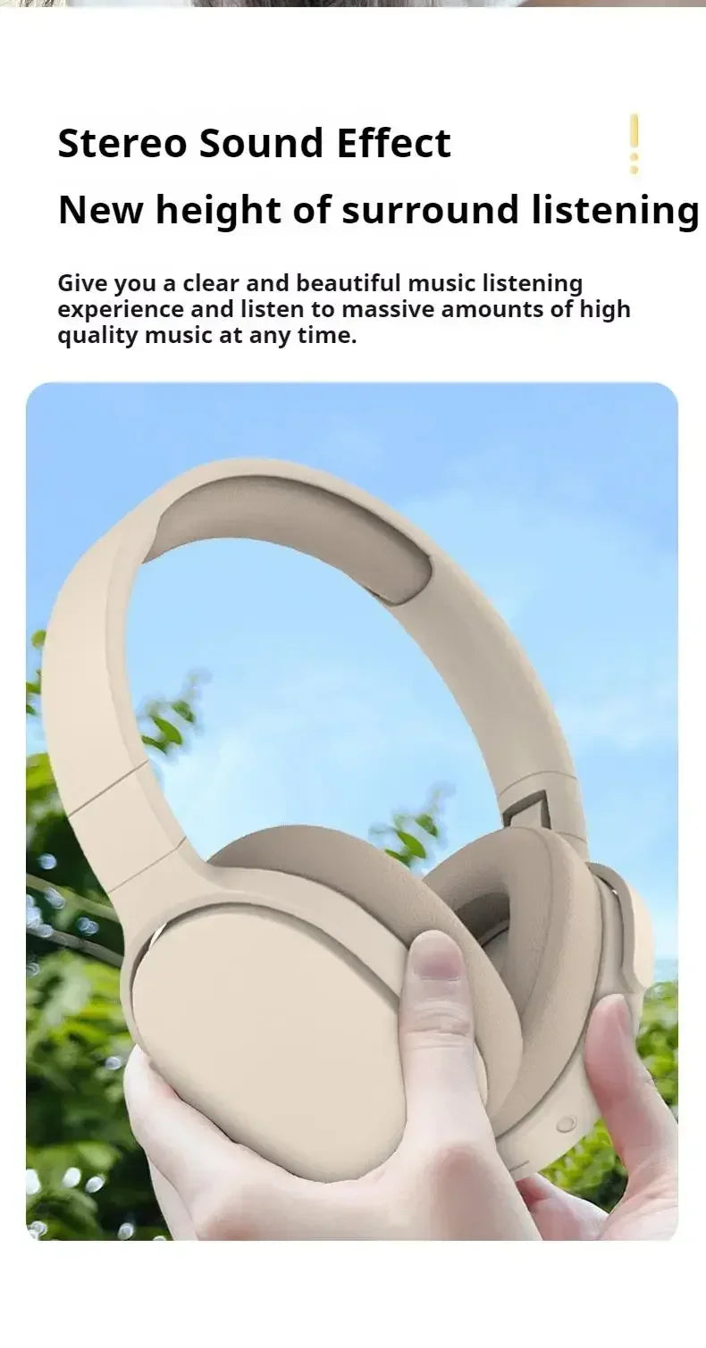 Casque sans fil Bluetooth casque sur l'oreille Hifi stéréo véritable sport écouteurs TF AUX lecteur de musique avec micro HD