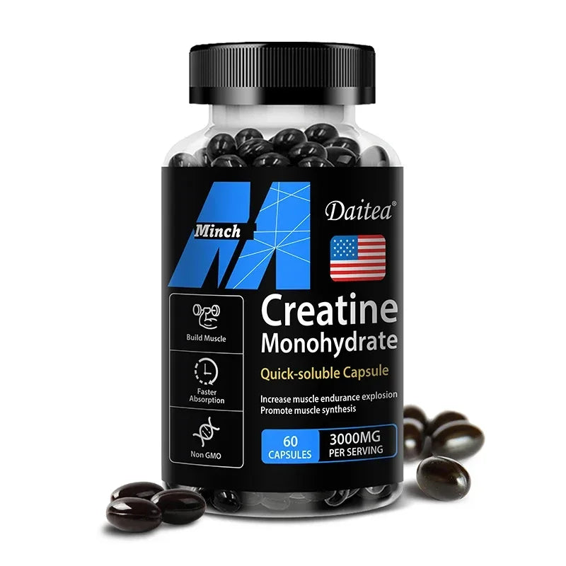 Créatine monohydrate - 3 000 mg par service, créatine pré-entraînement pour aider à construire les muscles, améliorer l'énergie et les performances