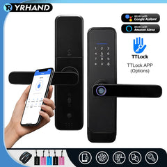 Serrure à empreintes digitales, étanche, Wifi, télécommande, Bluetooth, TTLock, carte d'application, Code numérique, serrure de porte intelligente électronique sans clé