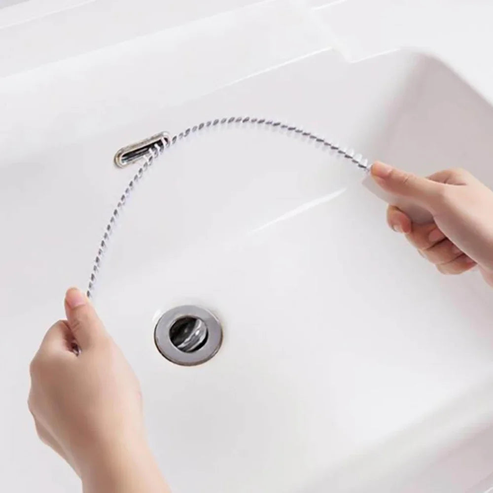 Sink drain cleaning brush, drain clog remover, foldable sink overflow sewer drain brush for bathroom and kitchen, 1 piece