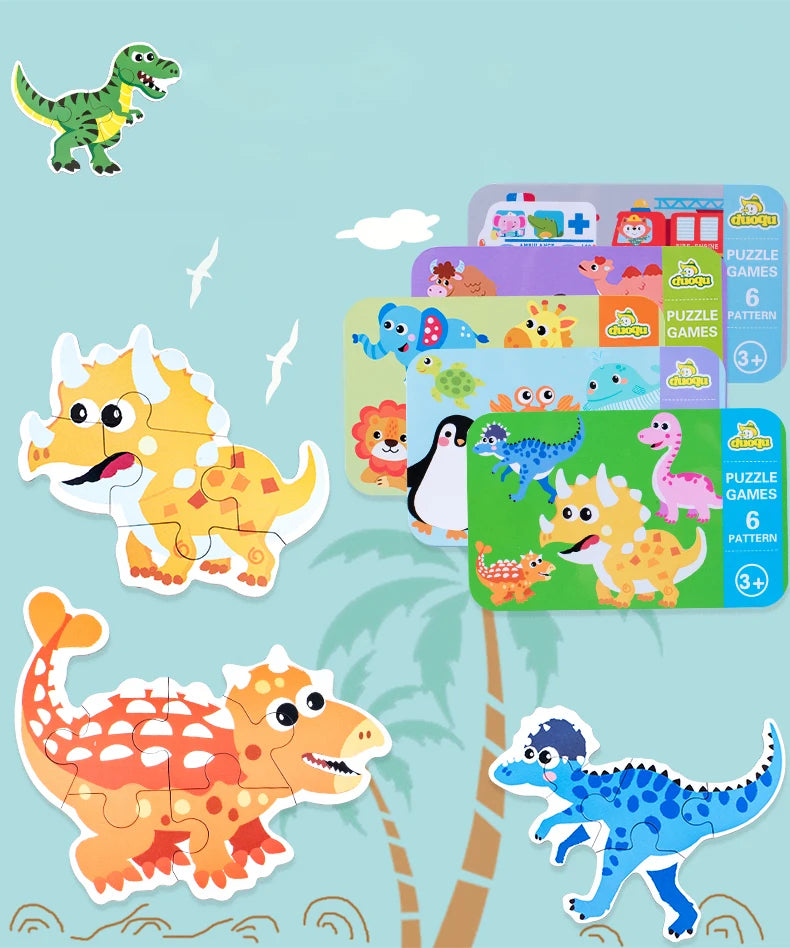 Montessori bébé Puzzle jouets éducatifs pour enfants 2 à 4 ans enfant en bas âge 3D Puzzle en bois enfants boîte de fer jeux de Puzzle jouets