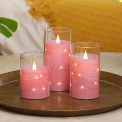 Bougie sans flamme, bougie à batterie avec guirlande lumineuse, bougies sans flamme avec fonction de minuterie de télécommande à 11 touches pour la maison