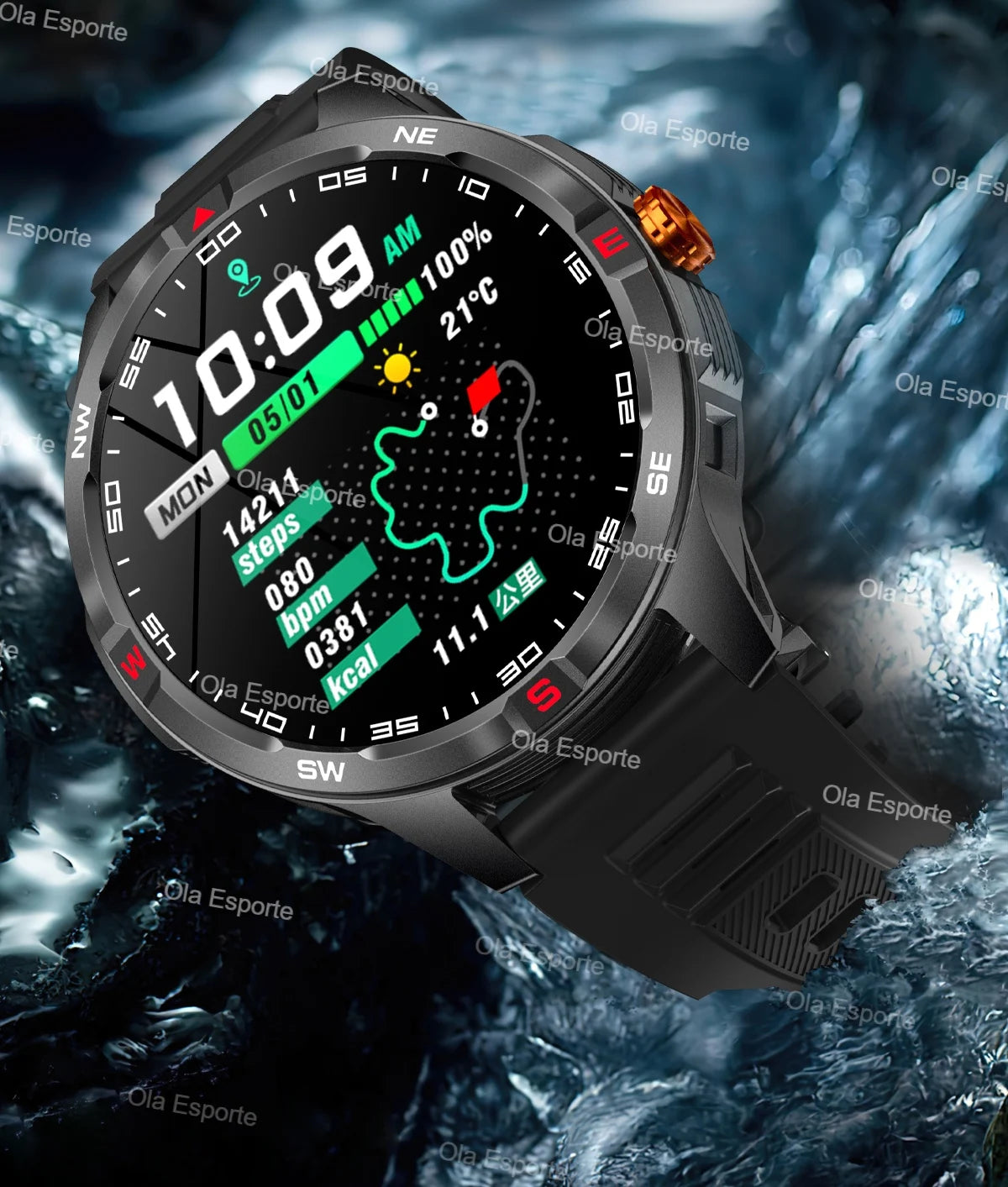 Montre intelligente 2025 boussole étanche surveillance de la santé et du sommeil grande capacité de batterie plus de 100 Modes de Sport hommes femmes Smartwatch en plein air