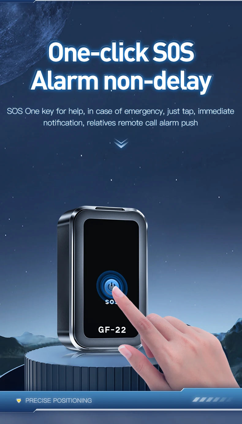 GF22 Car Tracker, Real-Time GPS Positioning Device, Anti-Loss, Accurate Locator, SOS Alarm Device