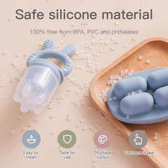 Sucette de dentition en silicone avec couvercle pour bébé, mangeoire à fruits et légumes, sucette à mordre, grignoteuse, ustensiles d'alimentation, complément alimentaire