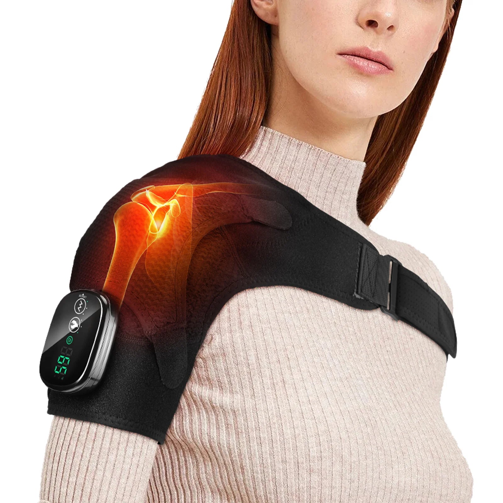 Ohio eur électrique initié par le chauffage, vibration articulaire, contrôleur intelligent LED, ceinture de support réglable