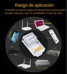 Connecteurs de passage RJ45 CAT6 CAT5e, 100 pièces/lot, extrémité en cristal plaquée or, sertissage 8P8C, prise modulaire de réseau Ethernet Standard UTP