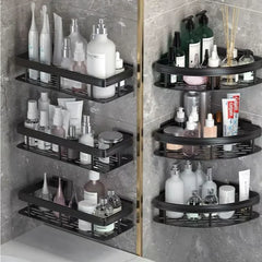 HOStorage-Étagère d'angle murale sans perçage T1, support de rangement pour douche