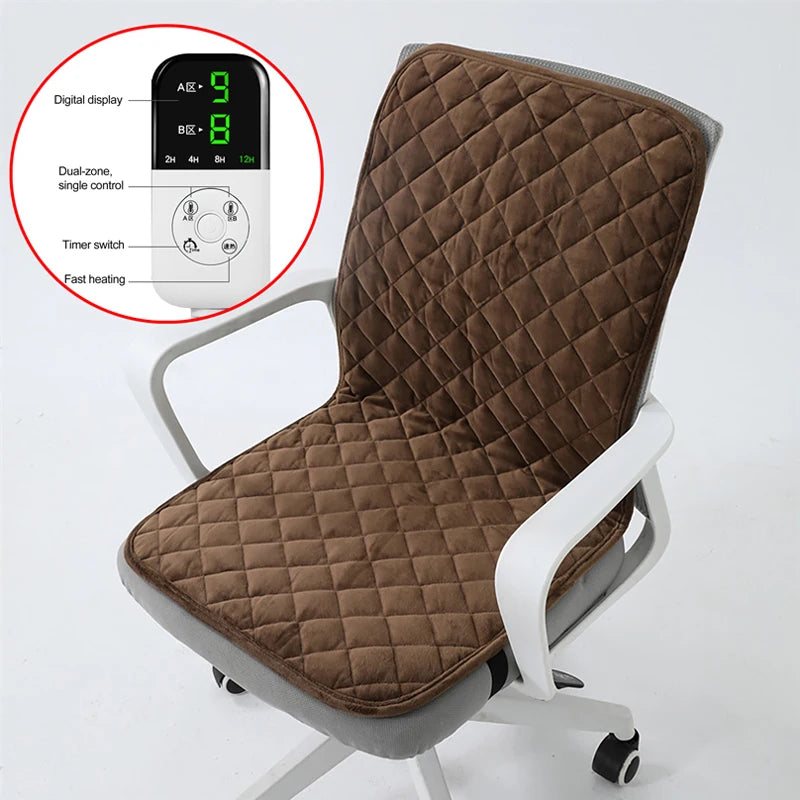 Coussin de siège chauffant électrique 45x90cm, tapis chauffant pour chaise de bureau, minuterie intelligente, coussin chauffant pour l'hiver, coussin de dossier intégré 220V