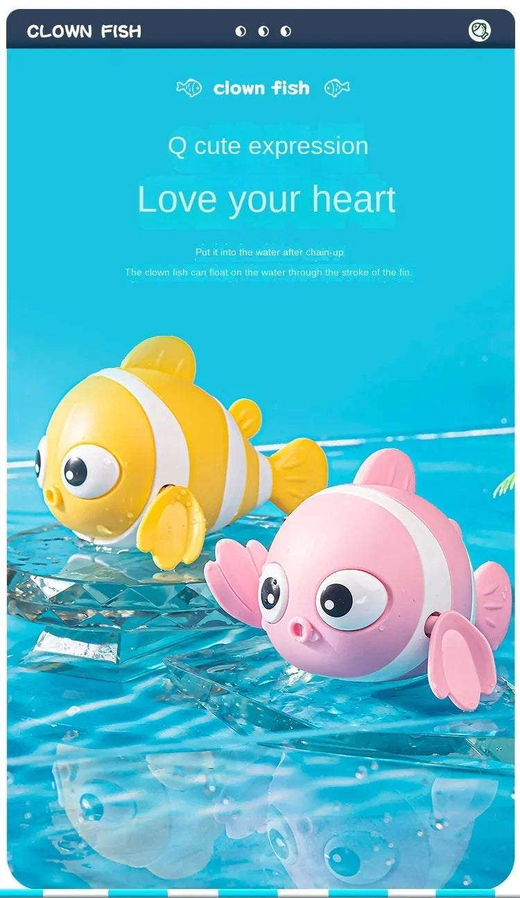 Jouets de Bain pour Bébé, Poisson de Natation Mignon, Animal de Dessin Animé Flottant, Jeu d'Eau Classique, pour les Tout-Petits, Tendance