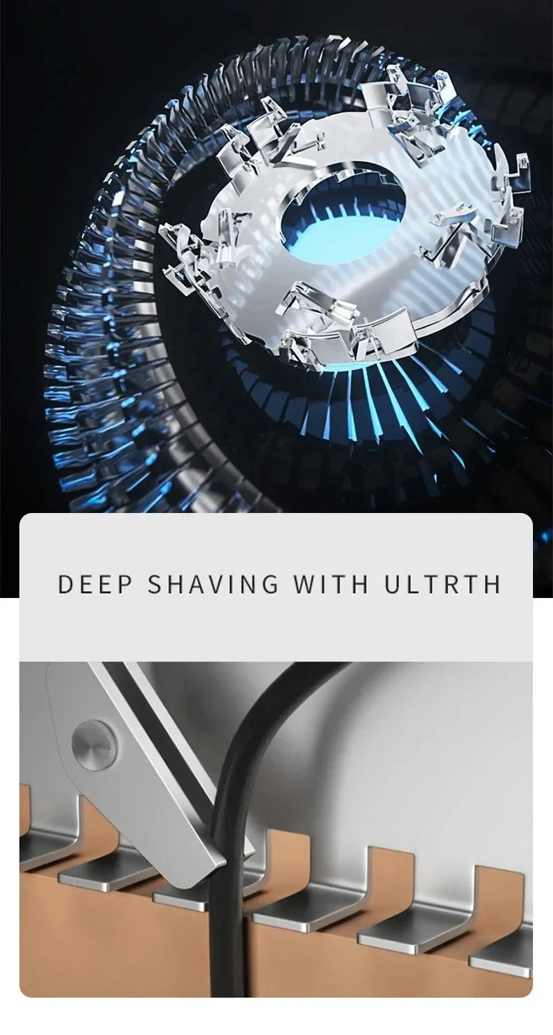 Rasoir ours rasoir pour hommes Intelligent humide sec barbe rasage tondeuse rasoir barbe dissolvant ABS tondeuse Rechargeable