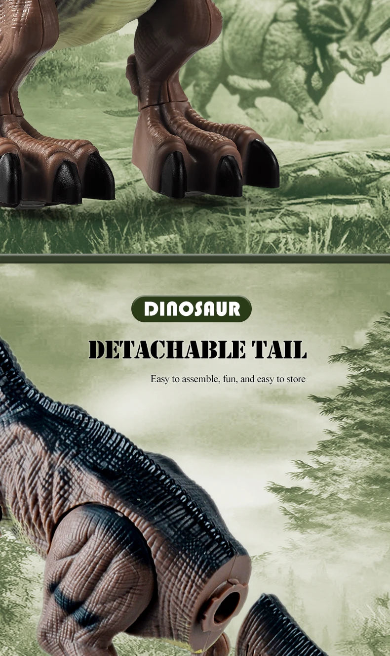 Dinosaur toys for children 3+, electric audiovisual dinosaur model, electronic walking robot, dinosaur toy, battery not included