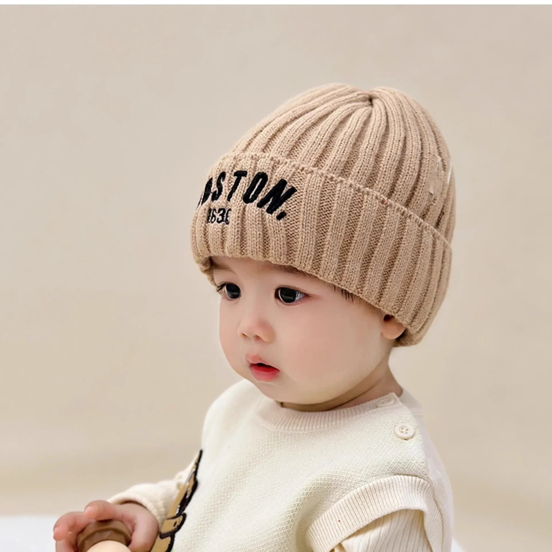 Chapeau de Protection en Laine pour Bébé, Épais et Chaud, Version Coréenne, Cadeau d'Hiver pour Enfant
