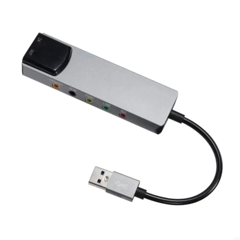 External USB sound card with microphone inputs, line inputs, and optional optical DIF output for professional-quality sound editing