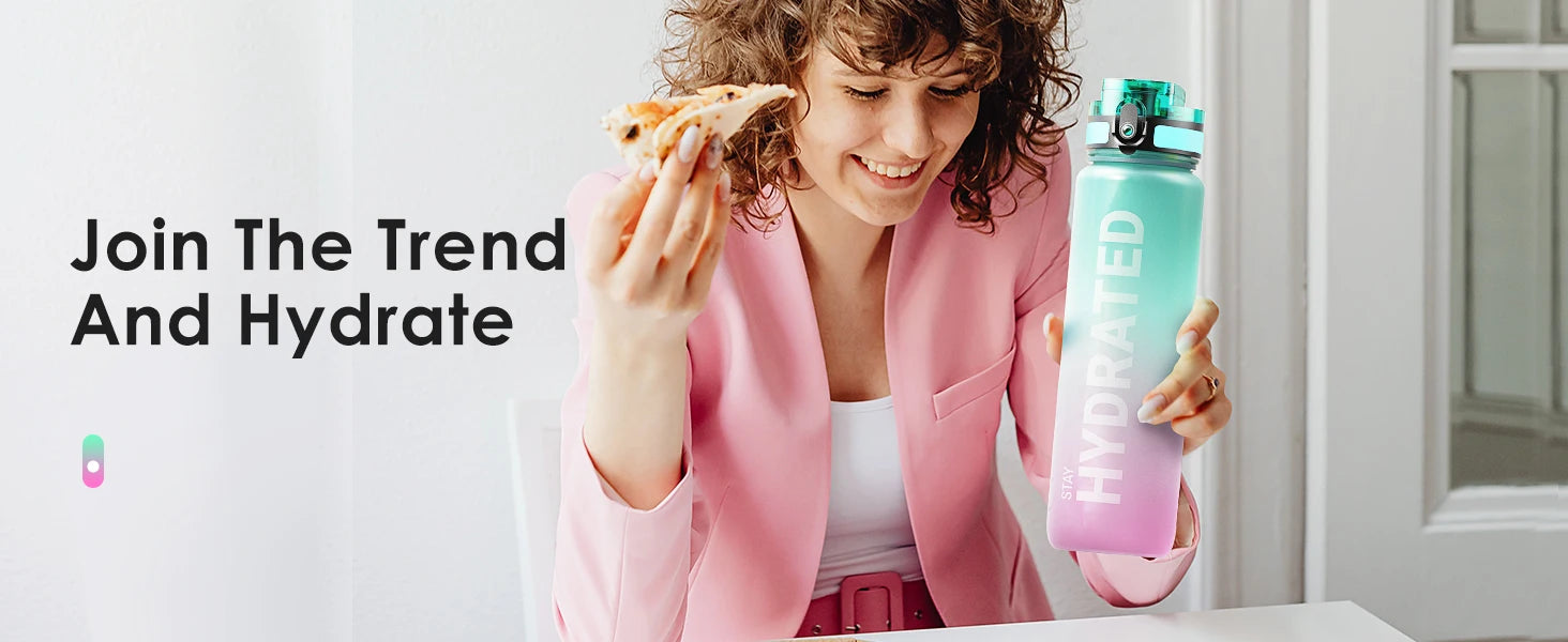 Bouteille d'eau de 32oz bouteille d'eau de Sport de motivation bouteilles de boisson étanches Sports de plein air bouilloire de voyage bouteille d'eau potable