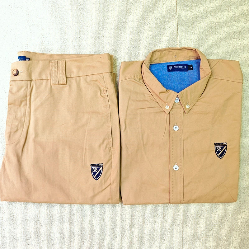 Cremieux quatre saisons survêtement Chemise pour Homme hommes chemise réglage deux pièces pantalons complets mode décontracté 100% coton Del France