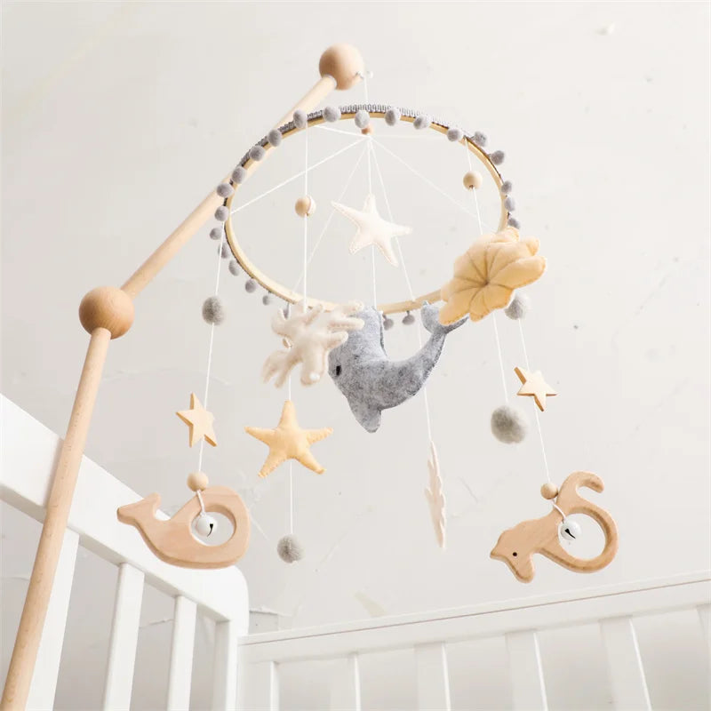 Hochets pour nouveau-né de 0 à 12 mois, jouets en feutre doux, cloche de lit de baleine, berceau Mobile suspendu, carrousel Musical, jouet pour garçons et filles, cadeau
