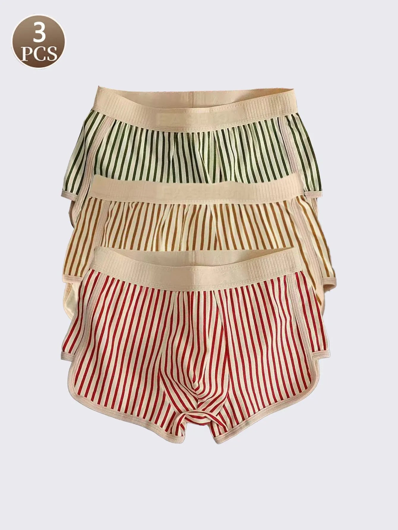 Men's 3-Piece Flat Angle Breathable Underwear, Pilot Boxer Briefs, Comfortable, Medium Audio, Fashionable, Sporty